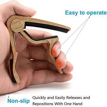 WINGO Guitar Capo for Acoustic and Electric Guitar with 5 Picks, Burlywood
