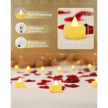 Amagic 12/24/50/100/150 Pack Flameless LED Tealights for Home Decor Applications