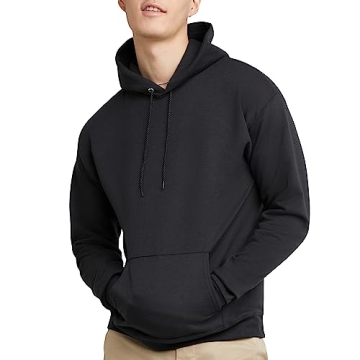 Hanes Men's EcoSmart Black Hoodie - XL Size