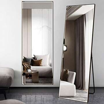BEAUTYPEAK Full Length Mirror 20" x 60" Standing Hanging or Leaning Against Wall Large Rectangle Floor Mirrors Body Dressing Wall-Mounted for Living Room, Bedroom Home Decor