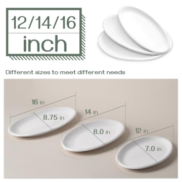 DOWAN Serving Platters - Set of 3 Elegant Oval Dishes