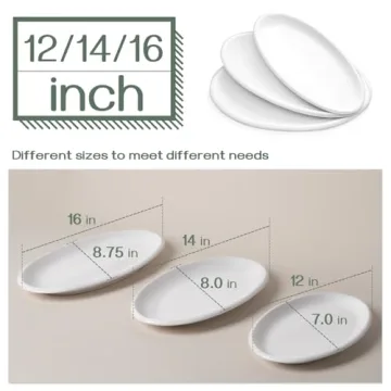DOWAN Serving Platters - Set of 3 Elegant Oval Dishes