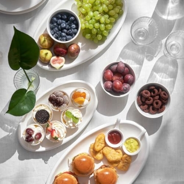 DOWAN Serving Platters - Set of 3 Elegant Oval Dishes