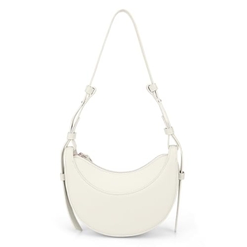 Trendy Crescent Hobo Handbag for Women - Versatile Crossbody Bag (White)