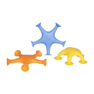 Ubbi Starfish Stretch and Suction Bath Toys Set - Engaging Water Fun for Babies