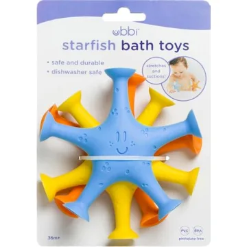 Ubbi Starfish Bath Toys for Toddlers - Fun & Safe