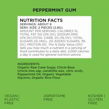 Simply Gum | Variety Pack - Peppermint, Spearmint | Plant- Based Chewing Gum | Pack of Six (90 Piece...