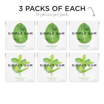 Simply Gum Variety Pack - Peppermint and Spearmint Chewing Gum