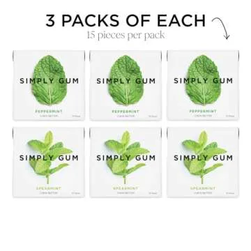 Simply Gum Variety Pack - Peppermint and Spearmint Chewing Gum