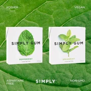 Simply Gum Variety Pack - Peppermint and Spearmint Chewing Gum