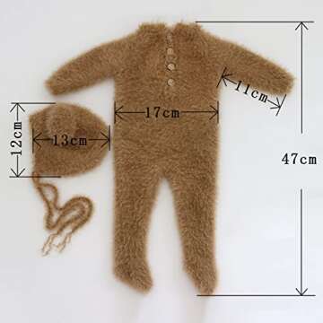 Ederafoto Newborn Photography Outfits - Bear Romper Set for 0-1 Month Babies