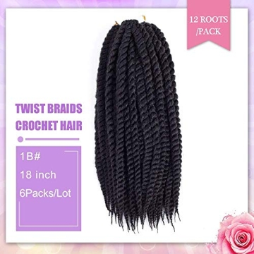 Admutty Havana Twist Crochet Hair 6 Packs 18 inch Braids