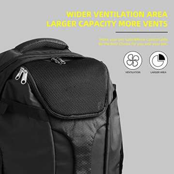 SHCihui Large Pet Backpack Dog Backpack for Most Dog Sizes Travel&Hiking Pet Carrier Backpack with Safety Leash Large Ventilations Double-Layer Structure (Black)