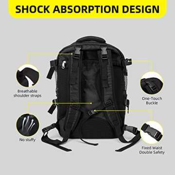 SHCihui Large Pet Backpack Dog Backpack for Most Dog Sizes Travel&Hiking Pet Carrier Backpack with Safety Leash Large Ventilations Double-Layer Structure (Black)