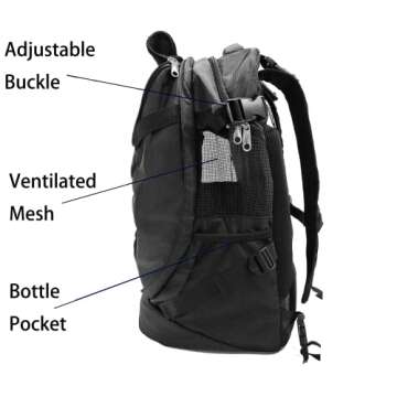 SHCihui Large Pet Backpack Dog Backpack for Most Dog Sizes Travel&Hiking Pet Carrier Backpack with Safety Leash Large Ventilations Double-Layer Structure (Black)