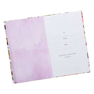 Christian Art Gifts Scripture Journal Strength and Dignity Proverbs 31:25 Bible Verse Floral Inspirational Notebook,128 Ruled Pages Flexcover 5.5” x 8.5”