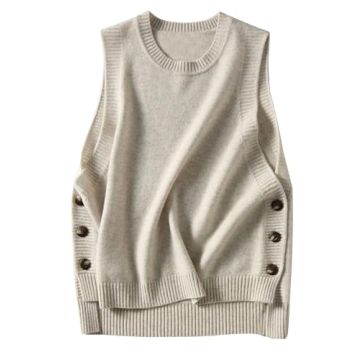 Chic HangNiFang Sleeveless Ribbed Knit Sweater Vest