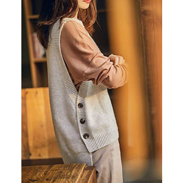 Chic HangNiFang Sleeveless Ribbed Knit Sweater Vest