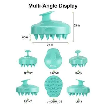 HEETA Scalp Massager Shampoo Brush, Hair Scalp Scrubber with Soft Silicone Bristle for Hair Growth, Upgraded Scalp Brush for Dandruff, Scalp Exfoliator for Women Men Pet Wet Dry Hair (Green)