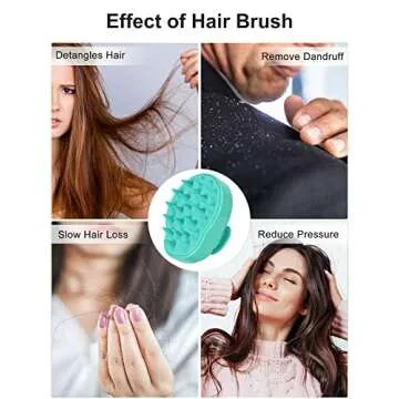 HEETA Scalp Massager Shampoo Brush, Hair Scalp Scrubber with Soft Silicone Bristle for Hair Growth, Upgraded Scalp Brush for Dandruff, Scalp Exfoliator for Women Men Pet Wet Dry Hair (Green)