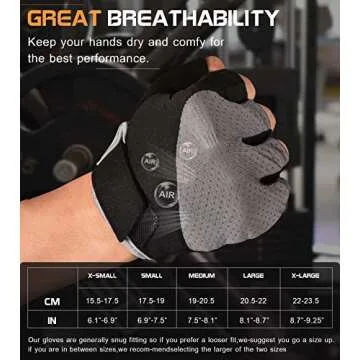 sunnex Gym Gloves, Workout Gloves, Fingerless Gloves for Weightlifting, Lightweight Breathable Fitness Gloves, Sports Gloves for Training Lifting Weight Cycling Climbing Rowing