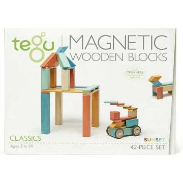 Tegu 42 Piece Magnetic Wooden Block Set - Sunset