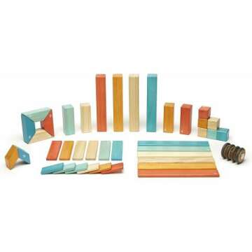 Tegu 42 Piece Magnetic Wooden Block Set - Sunset