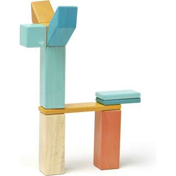 Tegu 42 Piece Magnetic Wooden Block Set - Sunset