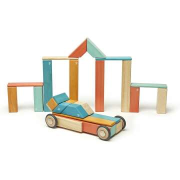 Tegu 42 Piece Magnetic Wooden Block Set - Sunset