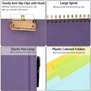 Ospelelf Foldable Clipboard Folio with Storage and Notepad