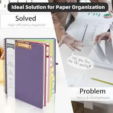 Ospelelf Foldable Clipboard Folio with Storage and Notepad