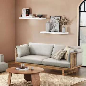 Amada HOMEFURNISHING Floating Shelves Large, 24 x 7 Inch Wall Shelves for Bathroom, Bedroom, Kitchen...