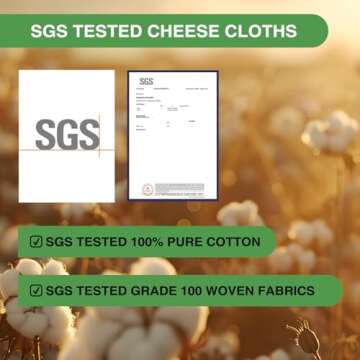 Olicity Cheese Cloths, Grade 100, 45 Sq Feet, Reusable Cheese Cloth with Closed Edges Fabric Fine Me...