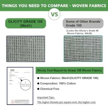 Olicity Cheese Cloths, Grade 100, Natural Cotton, 45 Sq Feet