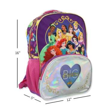 Disney Princess 16 Inch School Backpack for Girls