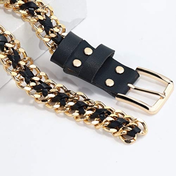 Stylish Glamorstar Gold Metal Punk Belt for Women