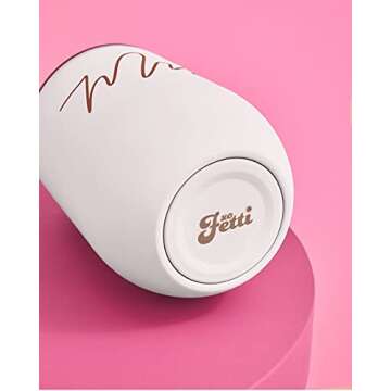 xo, Fetti Mrs Wine Tumbler Gift | Pink + White 12oz Matte Stainless Steel, Bachelorette Party Decorations Cups + Bride Stemless Bridal Shower, Engagement