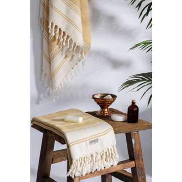 DEMMEX Organic Turkish Cotton Ultra Soft Bath Towel - Luxury Oversized Peshtemal for Bathroom, Bath ...