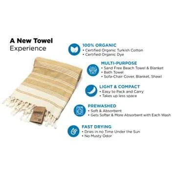 DEMMEX Organic Turkish Cotton Ultra Soft Bath Towel - Luxury Oversized Peshtemal for Bathroom, Bath Sheet - Lightweight Quick-Drying Sand Free Beach Towel - Prewashed, Diamond Weave, 71x36'' (Mustard)