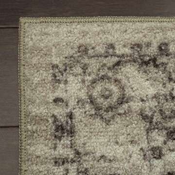 Maples Rugs Distressed Lexington Non Slip Runner Rug For Hallway Entry Way Floor Carpet [Made in USA], 2 x 6, Brown/Neutral