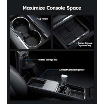 Wigoo Tesla New Model Y Juniper & Model 3 Center Console Organizer [Double Layer Space, Slide smooth...