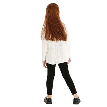 Mud Kingdom Girls' Elegant Cable Knit Cardigan 4T