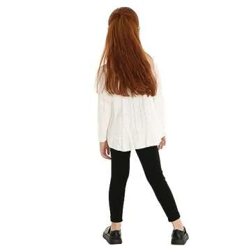 Mud Kingdom Girls' Elegant Cable Knit Cardigan 4T