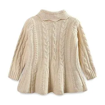 Mud Kingdom Girls' Elegant Cable Knit Cardigan 4T