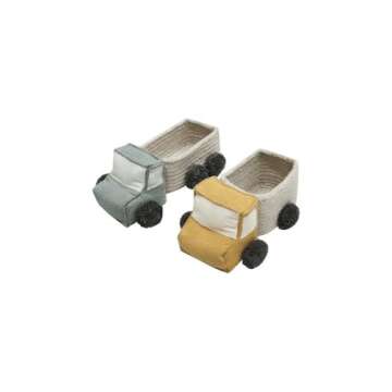 Lorena Canals | Children's Truck Basket Set, blue and yellow, 5" x 9"