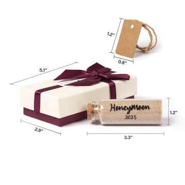 TUNGURIS Honeymoon Sand Keepsake Jar 2025，Bridal Shower Gift, Wedding Gift, Engagement Gift, Honeymoon Gift, Travel Gift for Couples, Newlywed, Fiance(Gift Box Includes) -40ml Glass