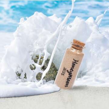 TUNGURIS Honeymoon Sand Keepsake Jar 2025，Bridal Shower Gift, Wedding Gift, Engagement Gift, Honeymoon Gift, Travel Gift for Couples, Newlywed, Fiance(Gift Box Includes) -40ml Glass