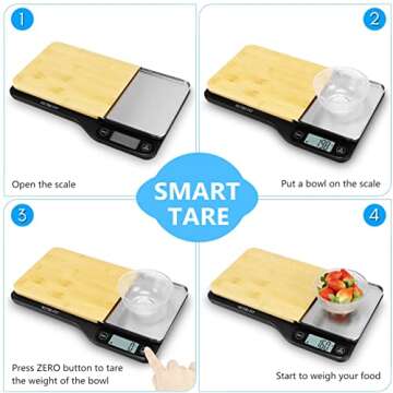 NUTRI FIT Food Scale with Bamboo Cutting Board & Tray