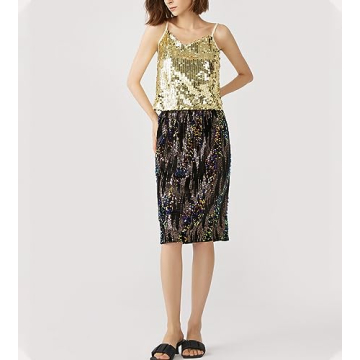 Dwirapal Sequin Tulle Skirt for Glamorous Events