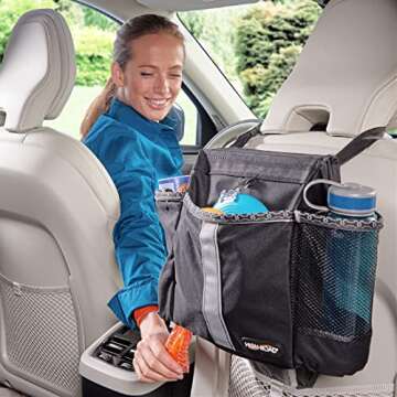 High Road Car Dog Travel Bag for Water Bottles, Toys, Treats and Food with Poop Bag Holder Dispenser